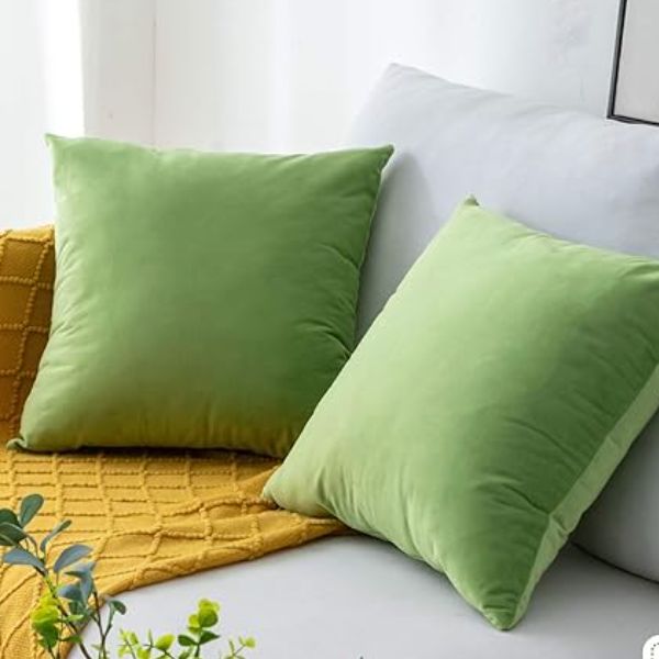Stellhome Soft Velvet Throw Pillow Covers Square Decorative Cushion Covers For Bed Couch Sofa Bench