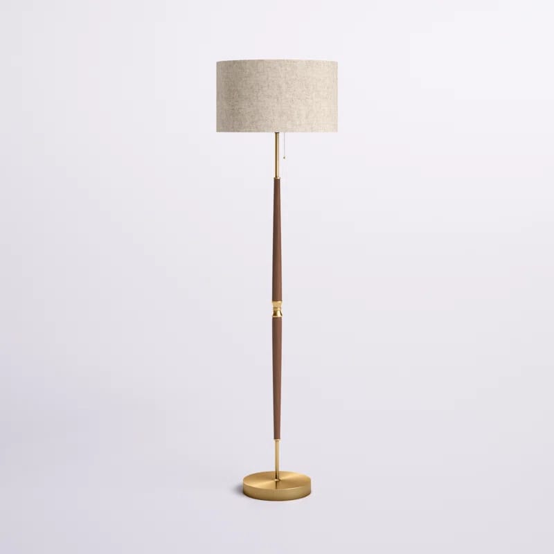 Salcido 61.8" Electrogilding Traditional Solid Wood Floor Lamp