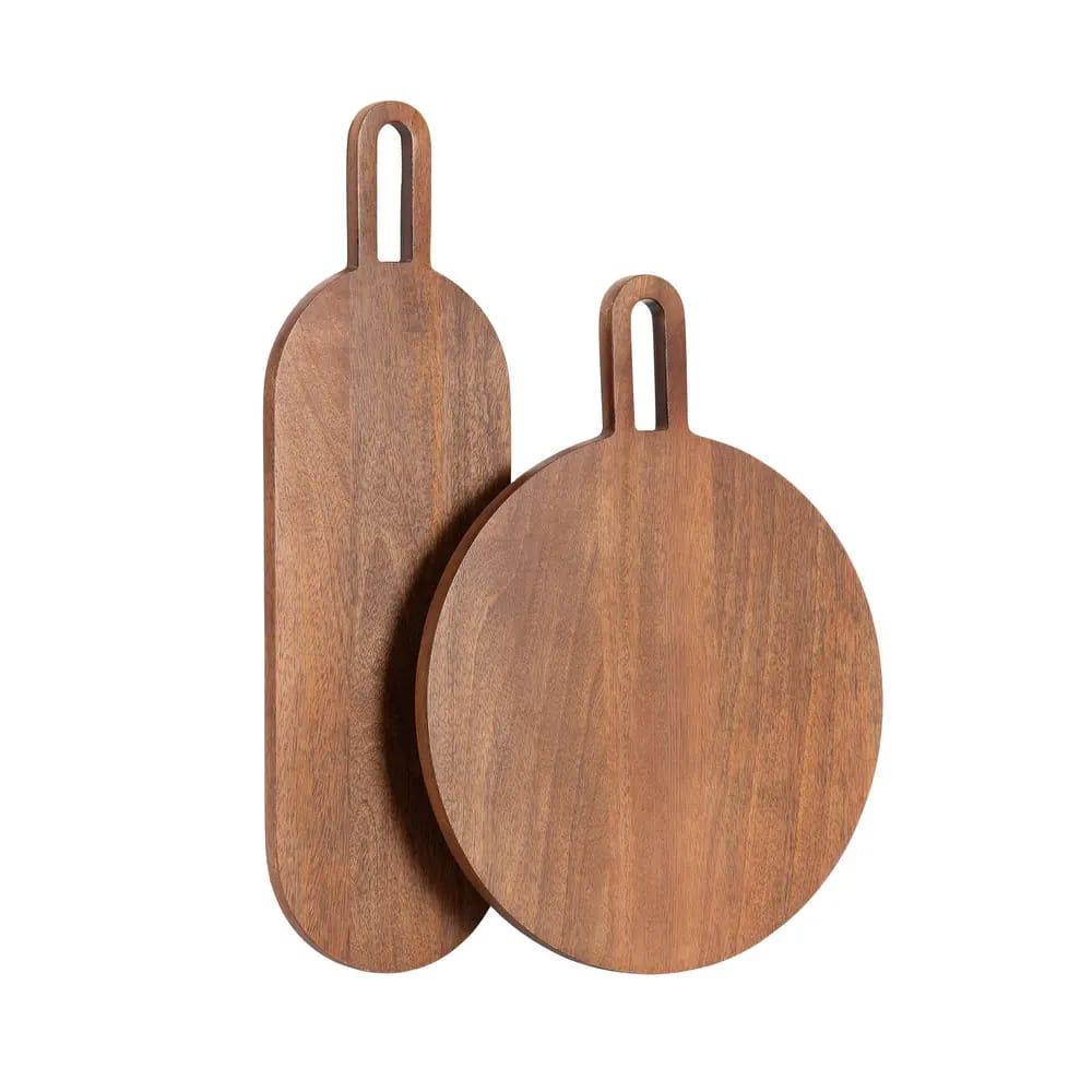 Kate and Laurel Staven 2 Piece Wood Serving Board Set - 2pc Set - Walnut