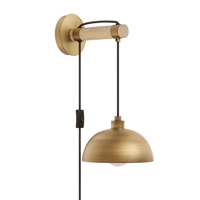 Beachcrest Home Begley Steel Plug In Armed Sconce