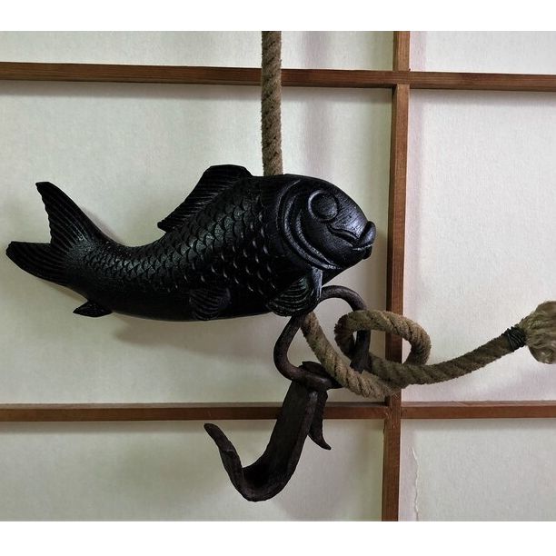 Japanese Small Wooden Fish For Pot Hook