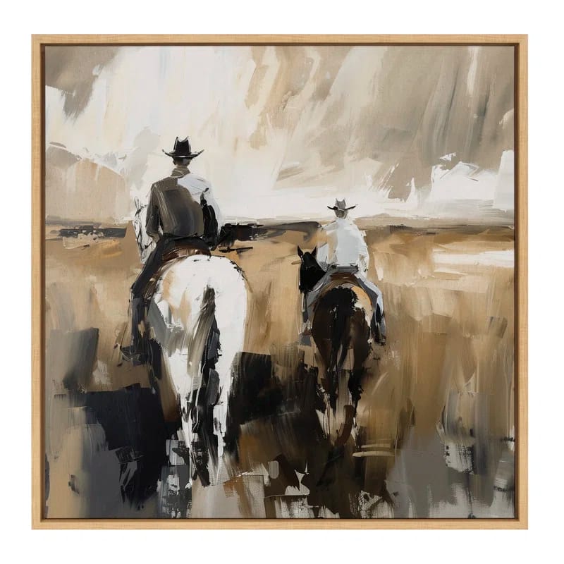 Abstract Cowboy Framed Canvas Wall Art