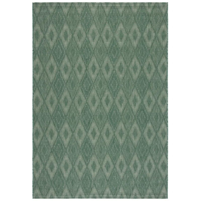 Sherborn Geometric Dark Green Indoor / Outdoor Area Rug