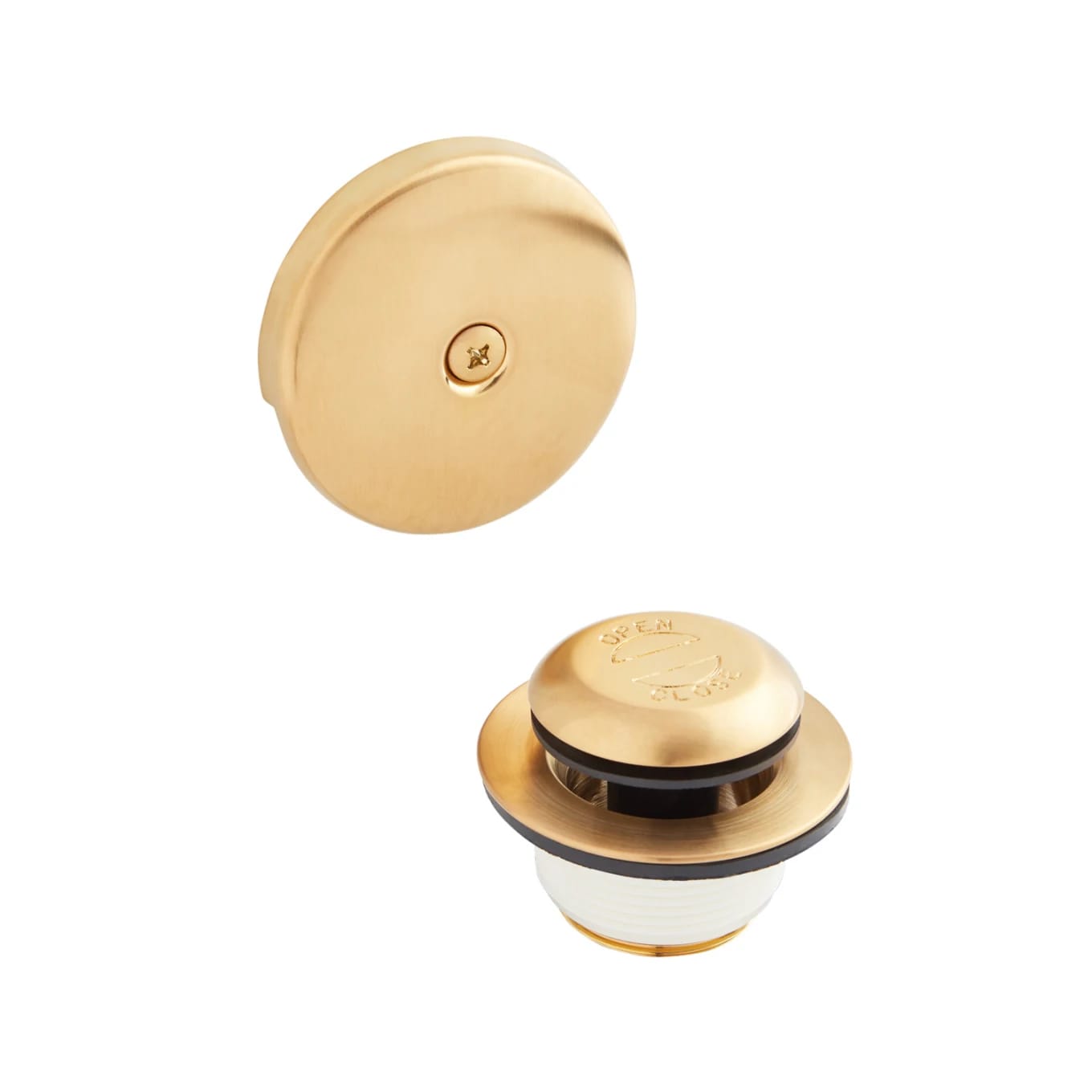 Signature Hardware Pop-Up Drain with Overflow Cover for Alcove Tub