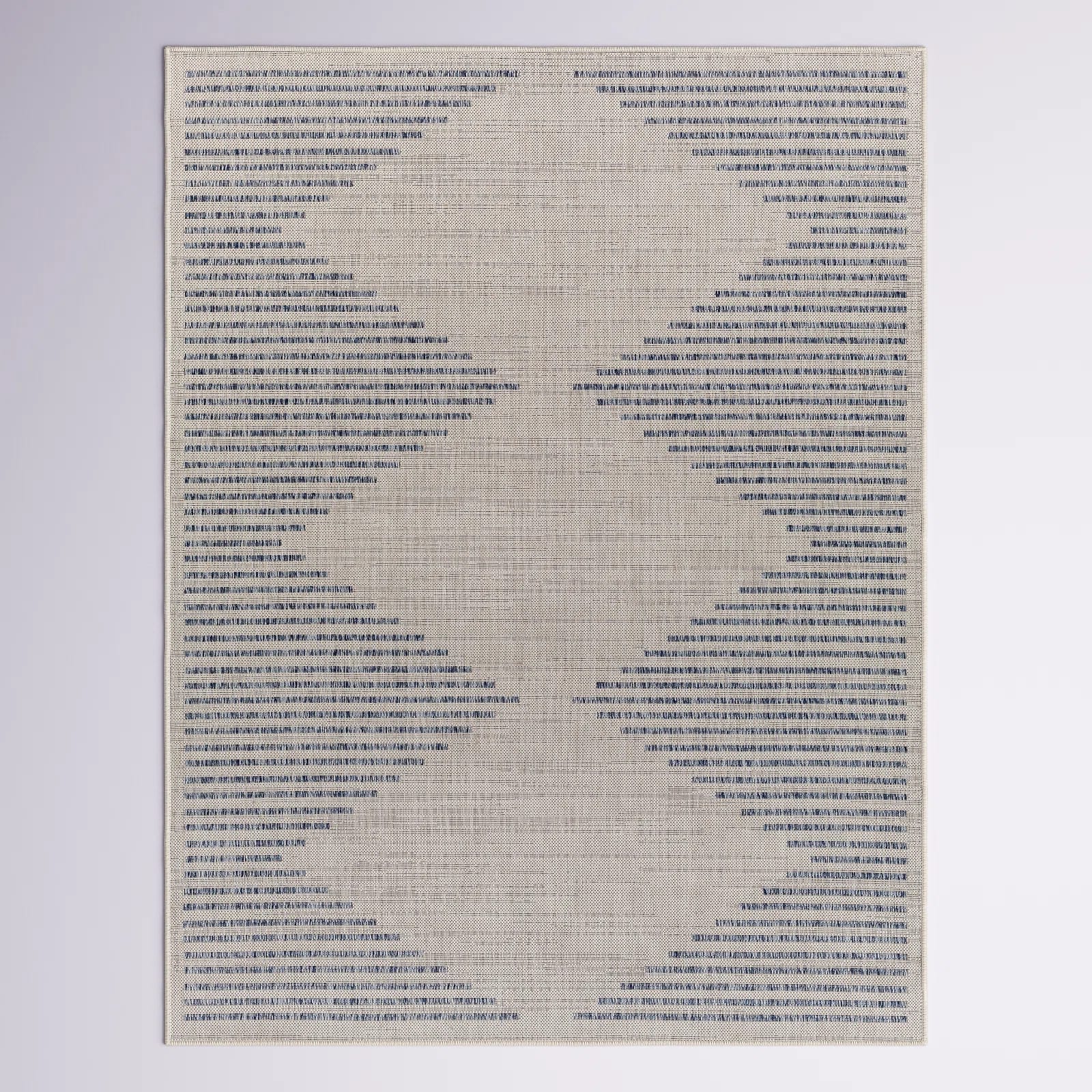 Calliah Striped Polypropylene Area Rug in Blue/Cream