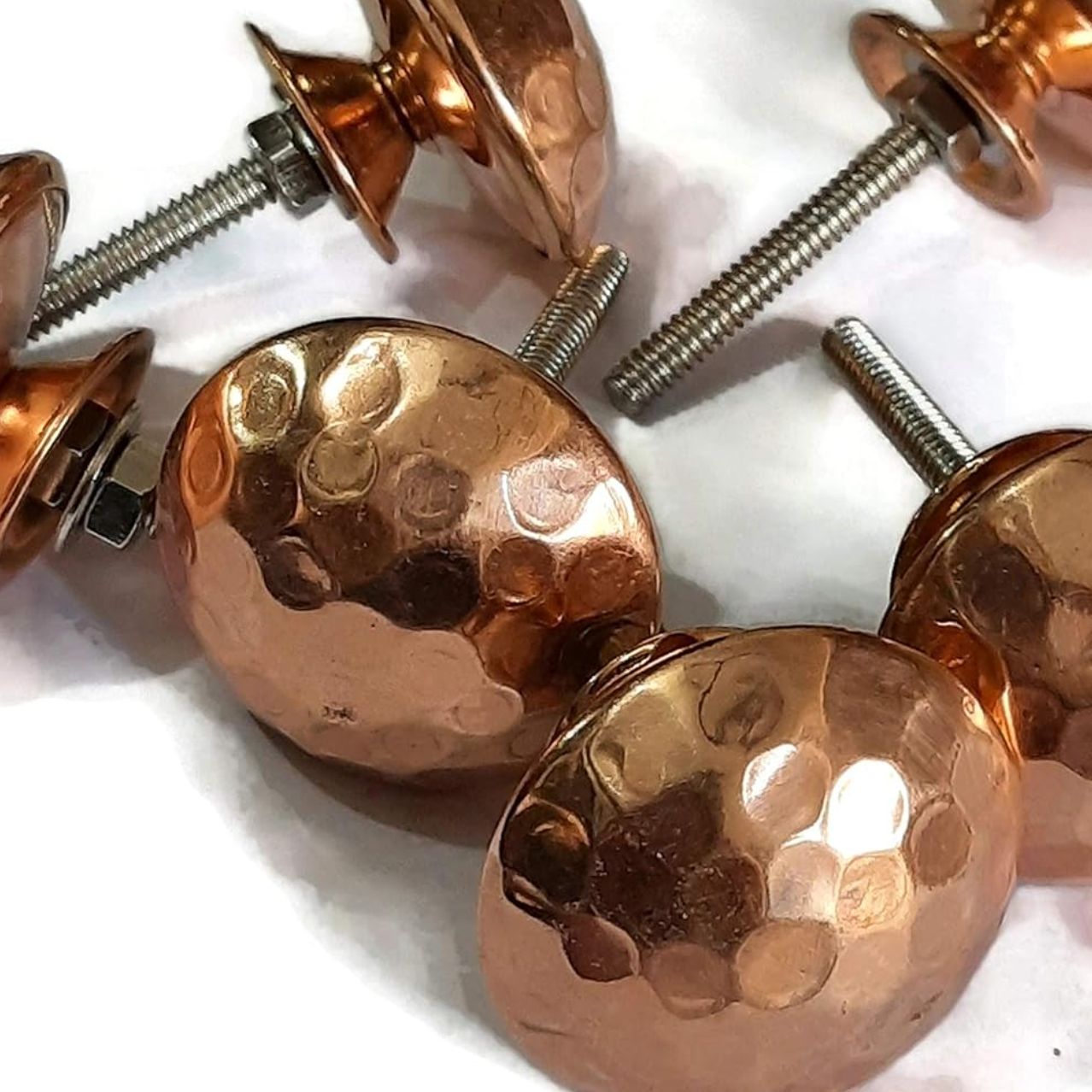 Hammered Copper Drawer Pull
