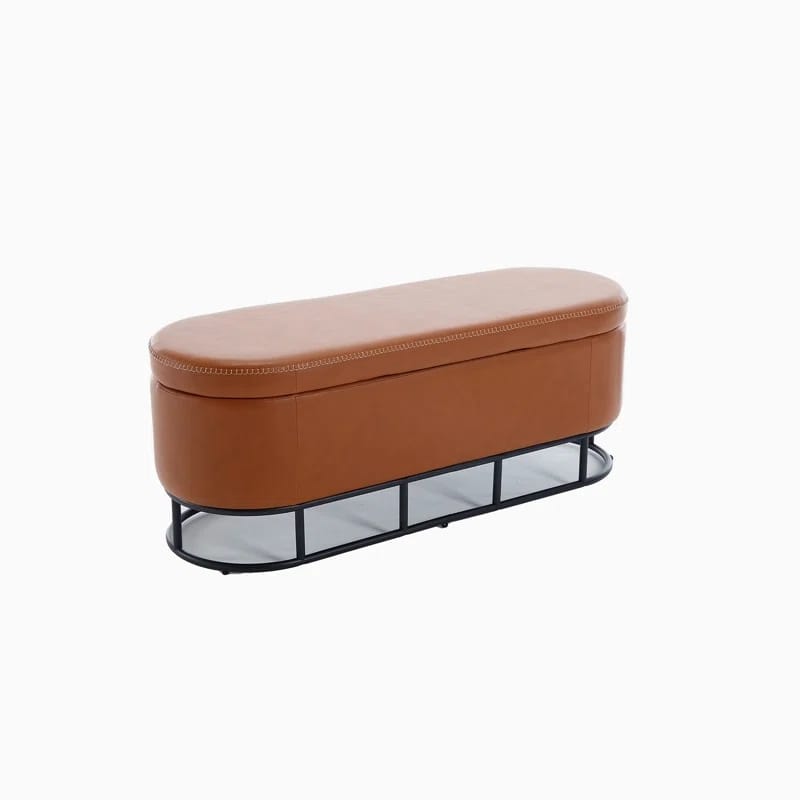 Lilaki Faux Leather Upholstered Storage Bench