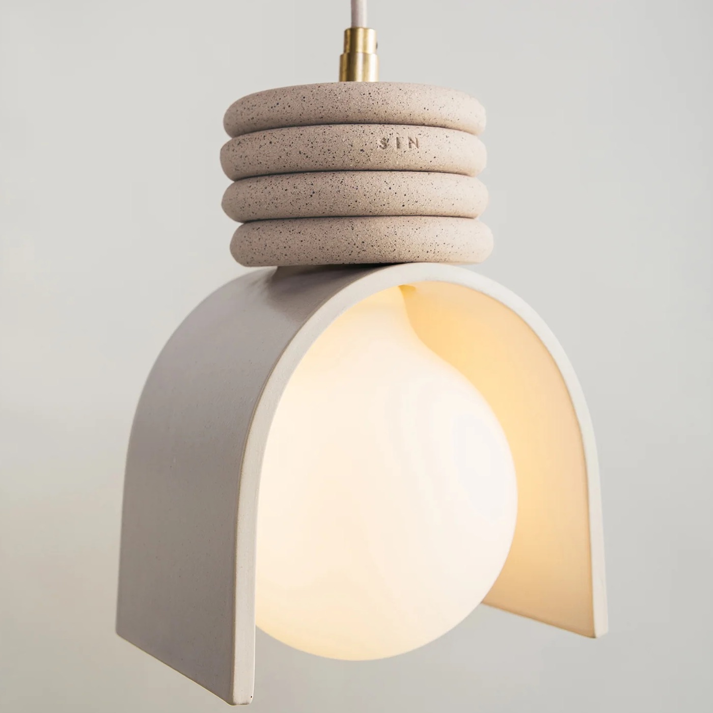 Lunar Pendant in Cream/Sand