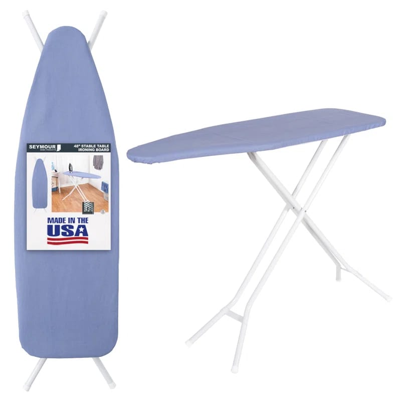Seymour Home Products Stable Table Adjustable Height 4 Leg Ironing Board Forever Blue