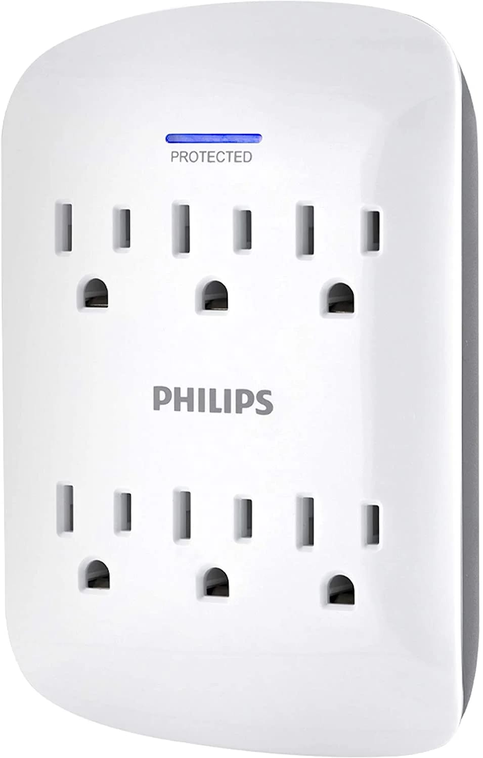 SPP3461WA/37 Philips 6-Outlet Wall Tap with Surge Protection, 900J, White, SPP3461WA/37