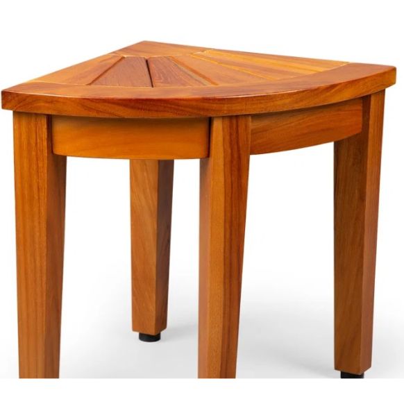 Foundstone Roxton 135 Teak Shower Bench Non Slip Bath Seat For Shaving Leg Washing Foot Assembly Required