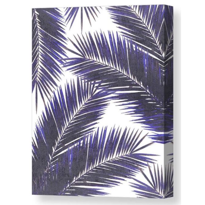 Tropical Palm Leaf Pattern 7 - Tropical Wall Art - Summer Vibes - Modern, Minimal - Purple, Violet Canvas Print