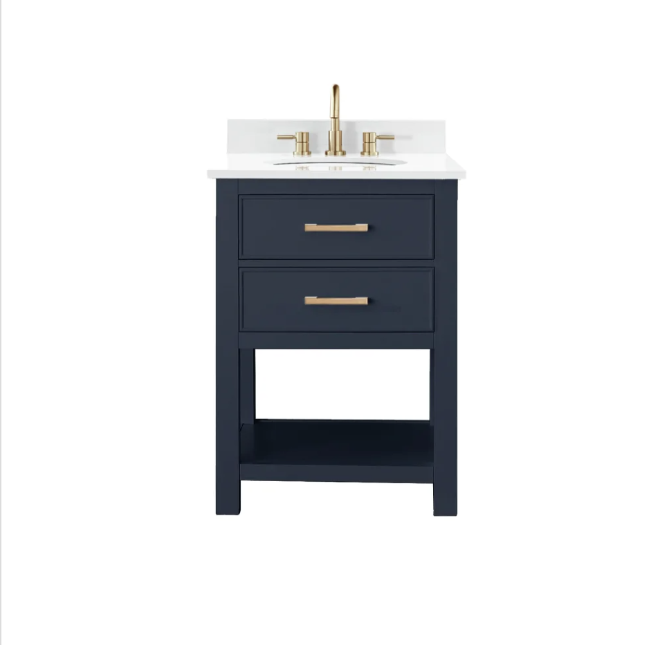 Avanity Brooks 25" Free Standing Single Basin Vanity Set with Cabinet, and Engineered Stone Vanity Top