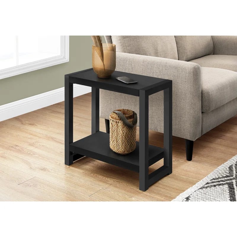 Brulotte Accent Table, Side, End, Narrow, Small, 2 Tier, Living Room, Bedroom, Metal, Laminate