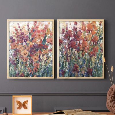 Sunlit Flowers I-Premium Framed Print -Ready to Hang - No Nails Required - No Nails Required