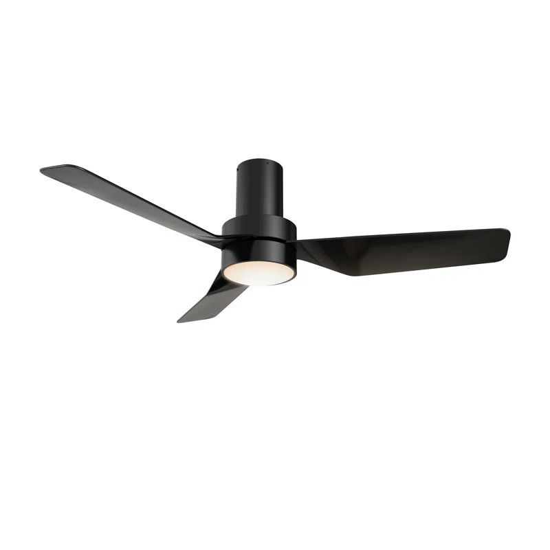 Ivy Bronx 44 Cozzens Dc Motor 3 Blade Led Flush Mount Ceiling Fan With Remote Control And Light Kit Included