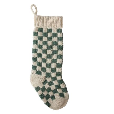 Green Checker Stocking