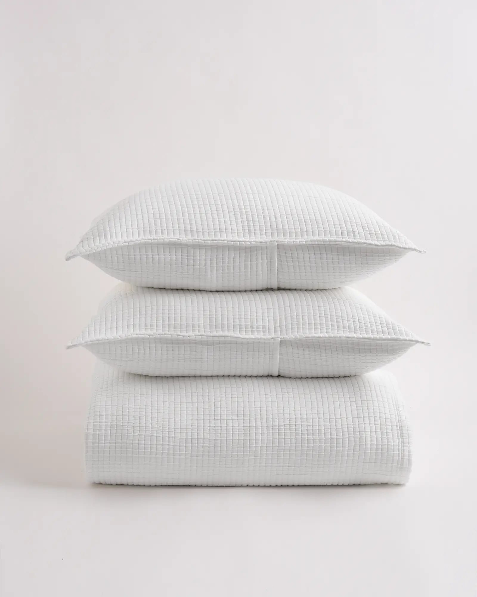 Organic Ribbed Cotton Coverlet Set