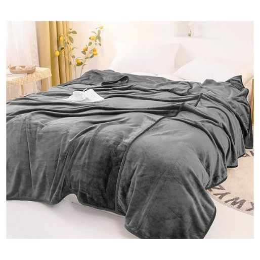 Yardsbee Extra Large Blanket 120 X 120 Inches Lightweight Soft Smooth Big Grey Flannel Blanket 10' X 10' For Bed Christmas Blanket Gift For Family : Home & Kitchen