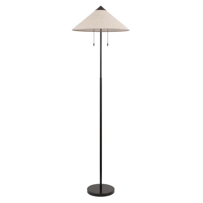 65.4" 2-Light Floor Lamp with Cone-Shaped Shade