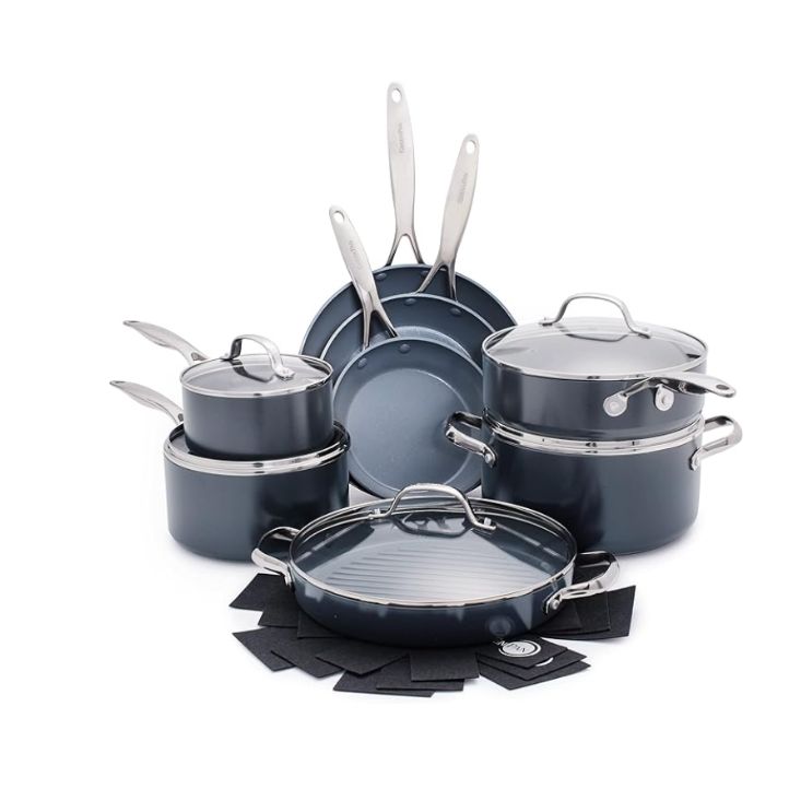GreenPan Valencia Pro Hard Anodized 11 Piece Cookware Pots and Pans Set