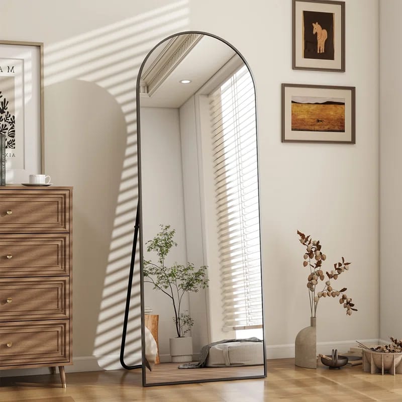 Queenborough Oversized Full Length Mirror Arch Floor Mirror Wall Mirror Hanging Or Leaning Full Body Mirror With Stand