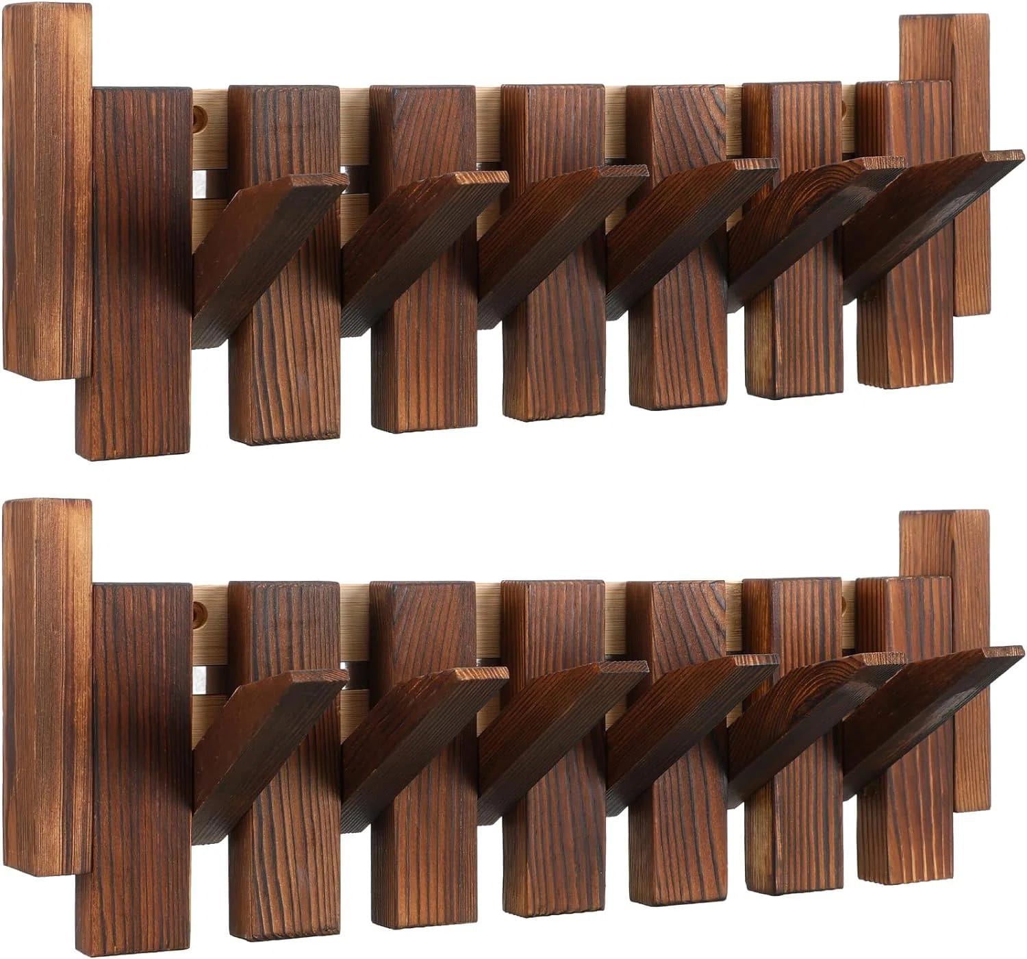 Aivis Solid Wood Wall 6 - Hook Wall Mounted Coat Rack (Set of 2)