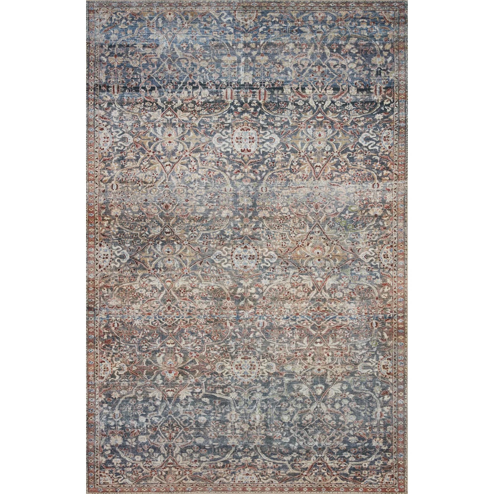 Chris Loves Julia x Loloi Jules Oriental Denim/Spice Area Rug