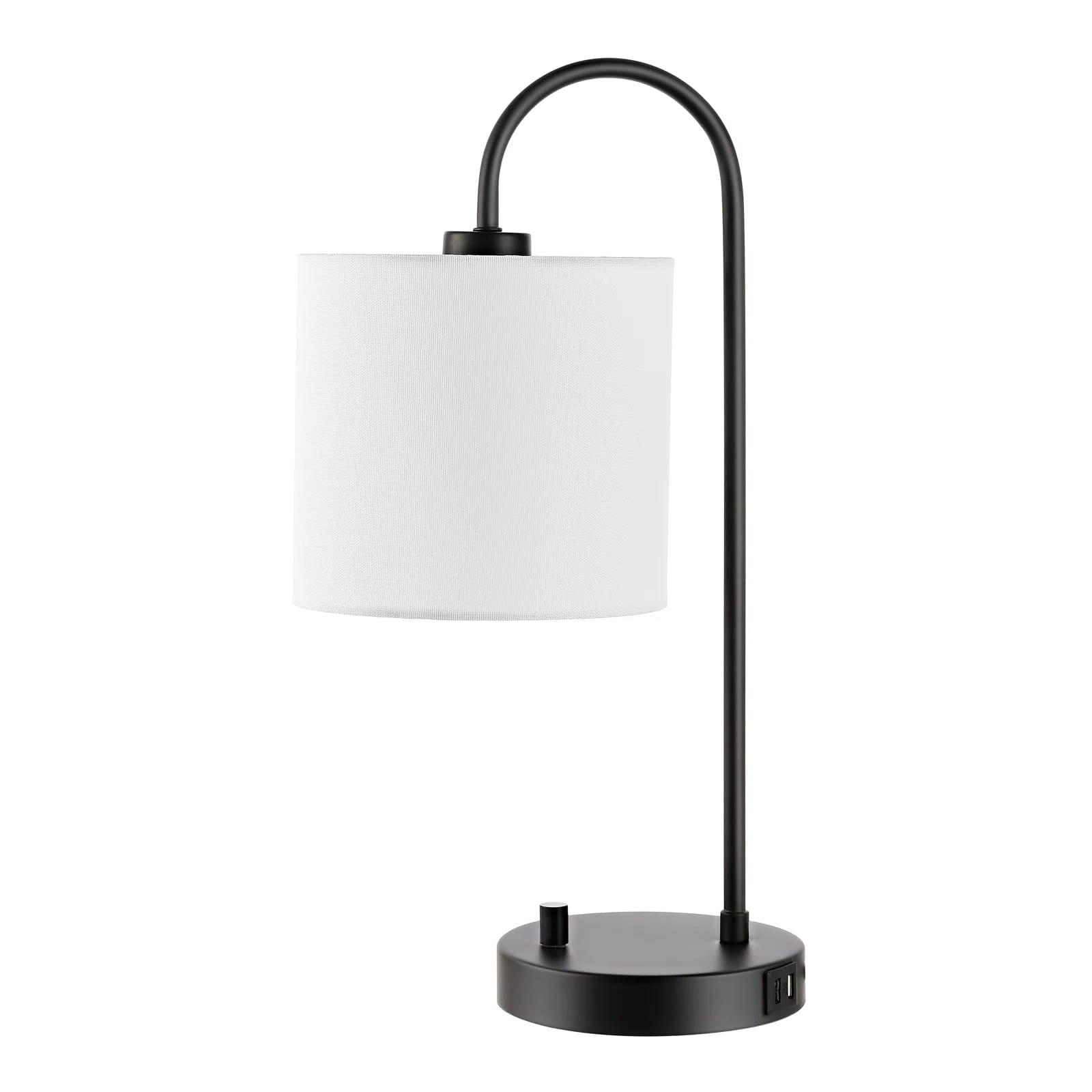Lybrin 19 Inch Iron Table Lamp with USB Port