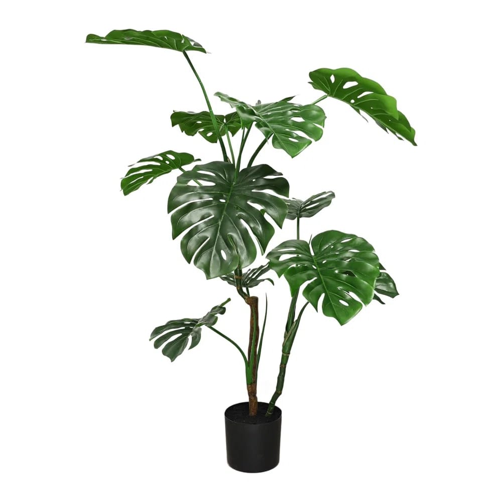 Artificial Monstera Deliciosa Plant Fake Tropical Palm Tree Faux Plant Home Garden Decoration