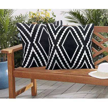 Outdoor Waterproof Boho Throw Pillow Covers Geometric Pillow Cases For Patio Garden Set Of 2