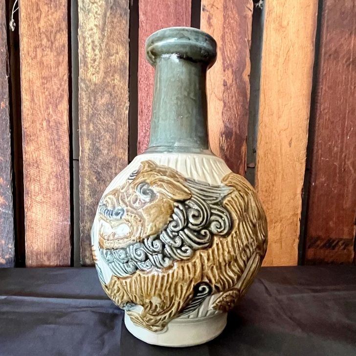 Vintage Iwako Yaki Sake Bottle Vase