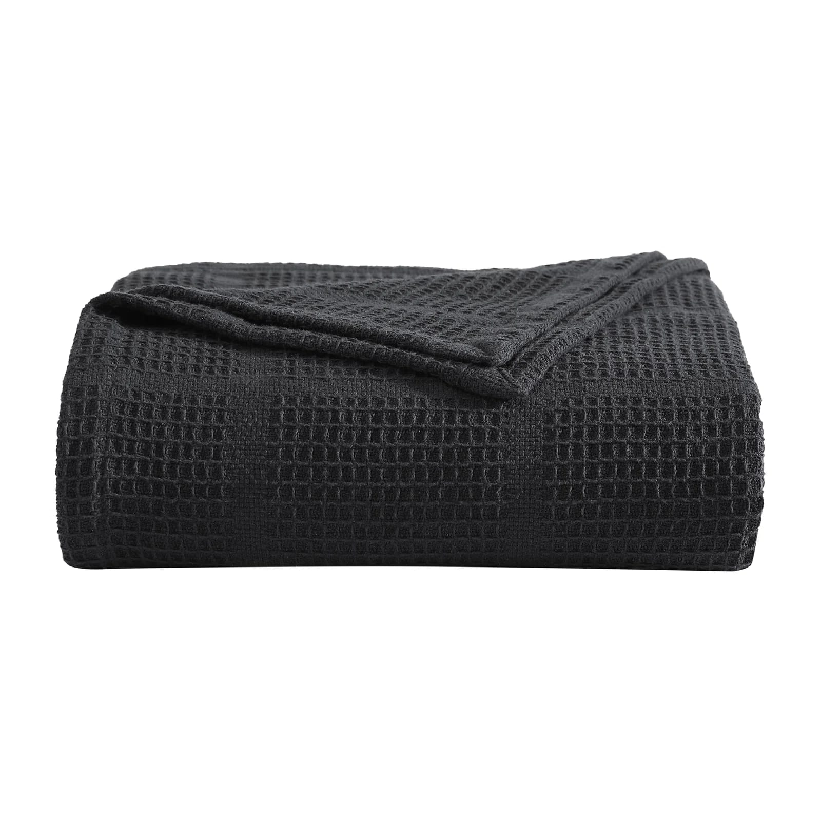 Kenneth Cole Waffle Grid Solid Cotton Blanket