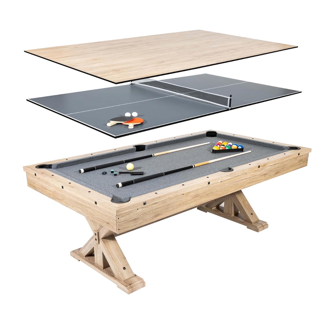 Freetime Fun 7 Ft 3 In 1 Multi Game Pool Table With Dining Top Pool Table Ping Pong Table Combo