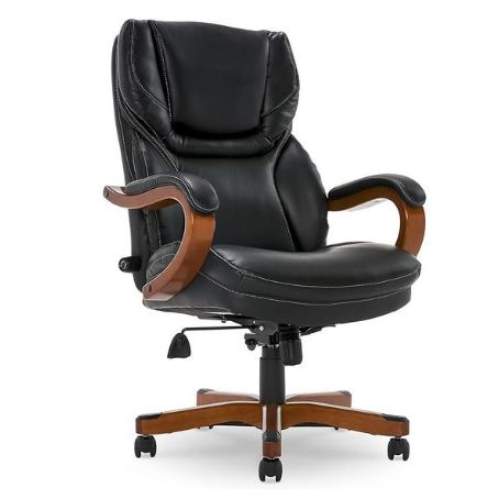 Serta Big And Tall Executive Office Chair With Wood Accents