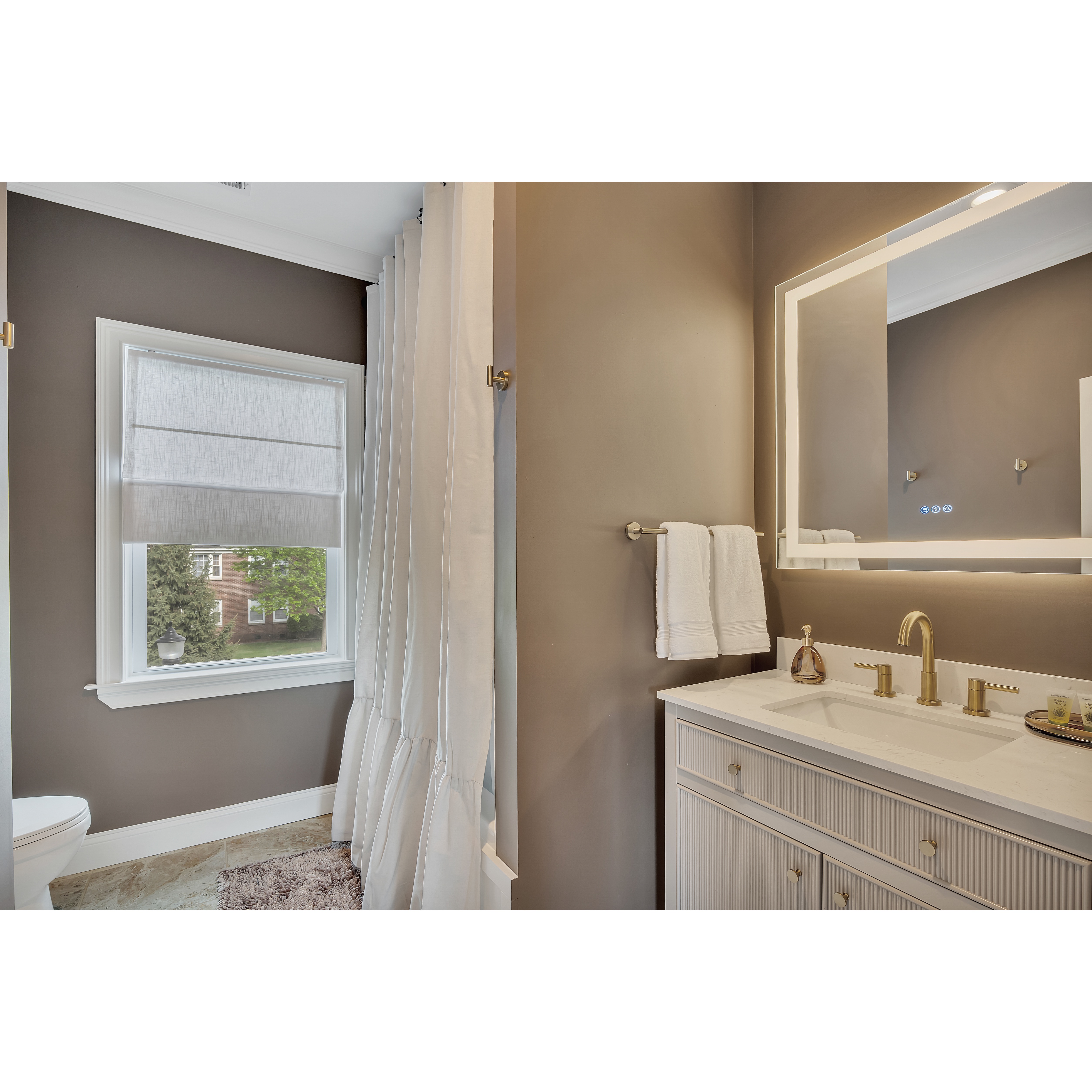 Bathroom Vanity With White Engineered Stone Top