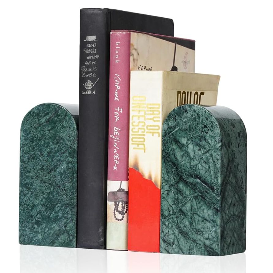 Marble bookends - Green