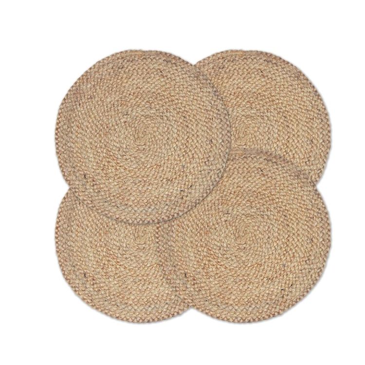 CHARDIN HOME Round Woven Jute Braided Set of 4 PLACEMATS