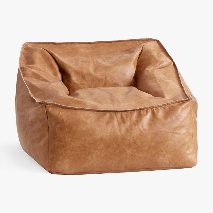 Modern Lounger, Large, Caramel, Vegan Leather, WE Kids