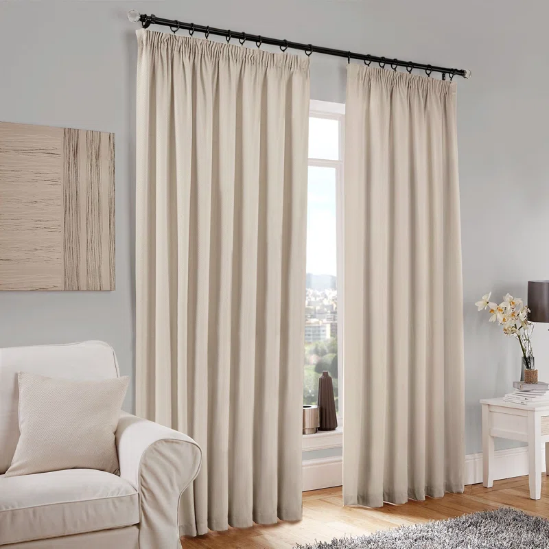 Birglinde Blackout Curtains Linen Textured 100% Blackout Drapes for Bedroom Living Room Curtains Clip Ring (Set Of 2)