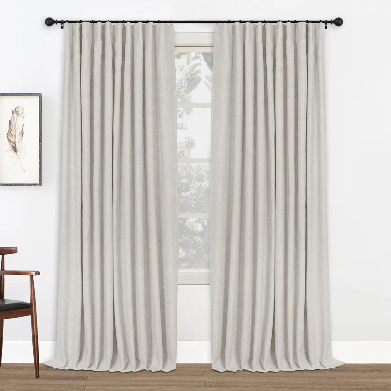 Birglinde Blackout Curtains Linen Textured 100% Blackout Drapes for Bedroom Living Room Curtains Clip Ring (set of 2)