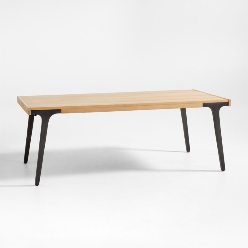 Lakin 81" White Oak Wood Extendable Dining Table