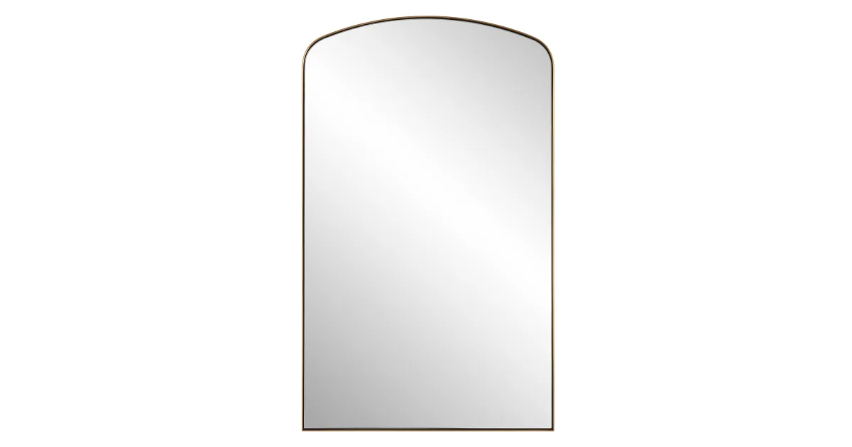 Uttermost Tordera 40" x 24" Arched Flat Stainless Steel Accent Mirror