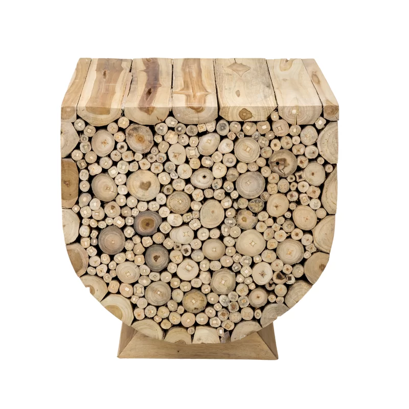 Fonda Solid Wood Pedestal End Table