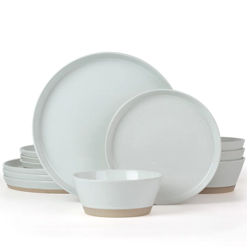 Lilwenn 12 Piece Stoneware Dinnerware Set - Service for 4