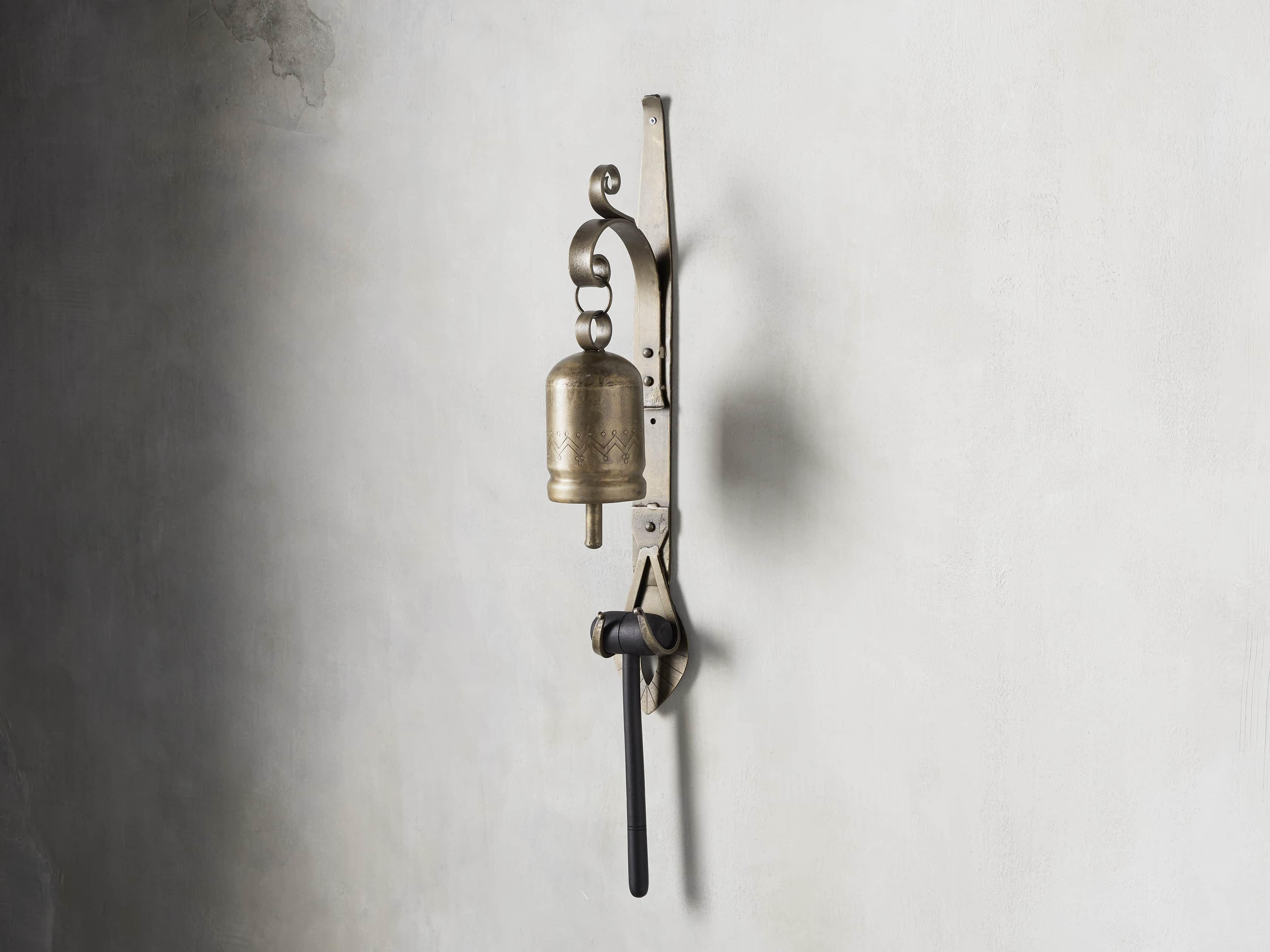 Wall Mount Antique Brass Dinner Bell