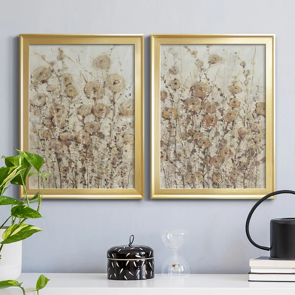 Garden Edge I Framed On Canvas 2 Pieces Painting (Set of 2)