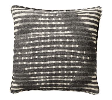 Shibori Diamond Pillow, Gray, 20"