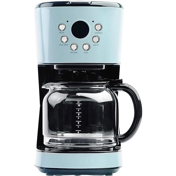 Haden Coffee Machine, 12 Cup Programmable Drip Coffee Maker With Auto Shut-off Function And Reusable Washable Water Filter
