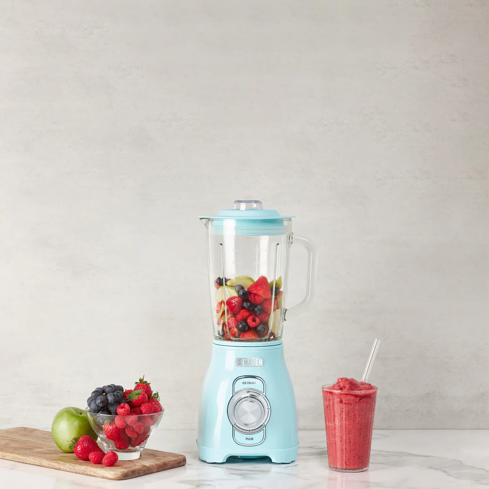 Haden Power Blender, 1.75 Liter Glass Jug, High Power 700w Motor, 5 Speed Settings, Pulse And Ice Crush Buttons, Stainless Steel